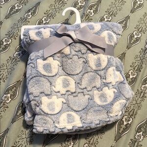 Cozy Blue and White Fleece Blanket